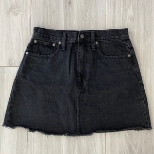 Madewell black jean high rise mini skirt